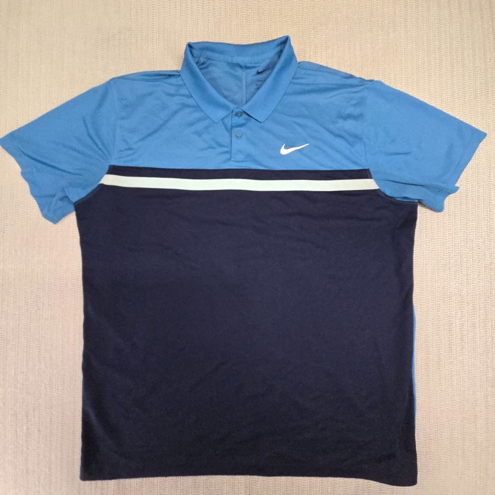 Nike Golf‎ Victory Polo Shirt Mens XL Blue Dri-FIT Short Sleeve Lightweight